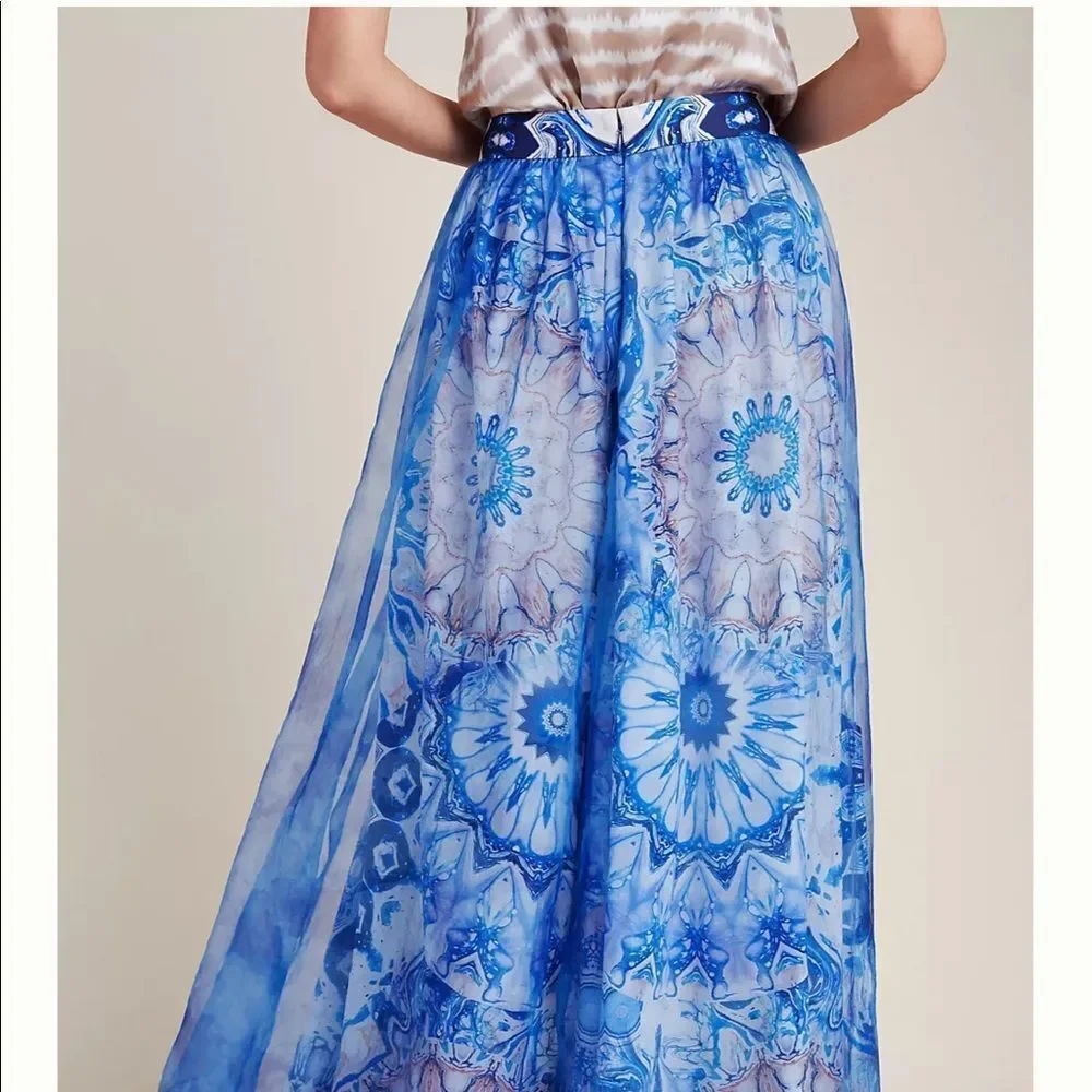 New Anthropologie Siddhartha Bansal Swetha Silk Maxi Skirt Large #024 - Picture 2 of 4